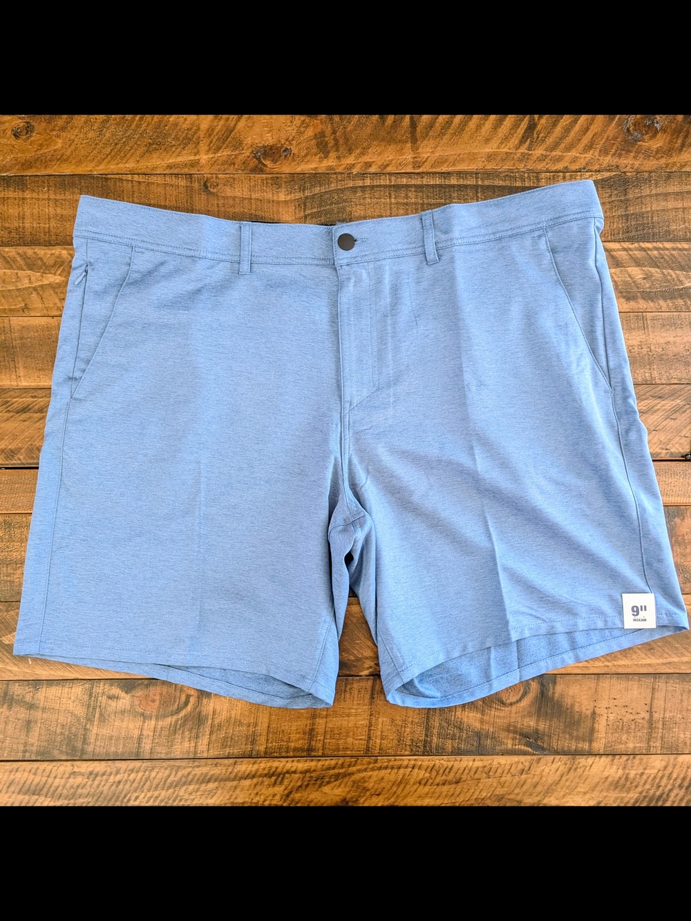 NWT George Mens Sz 46 Twill Shorts Above Knee Moisture Wicking Blue 9" Inseam
